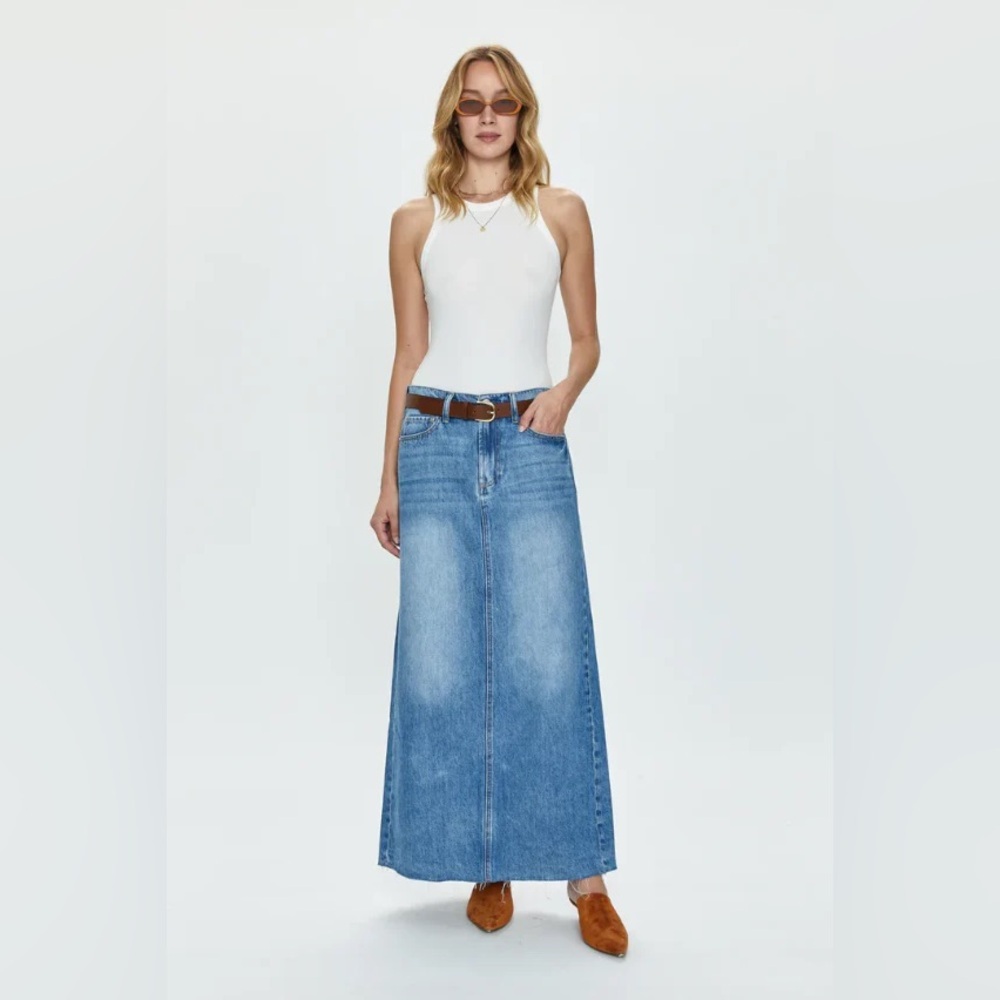 Pistola RAYE denim Jean Maxi Skirt